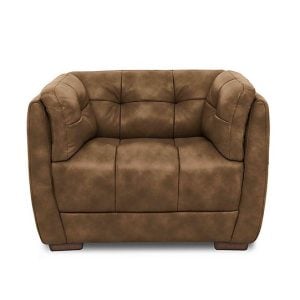 At The Helm  Cartier Leather Snuggler Chair with Walnut Feet | Bed Sava