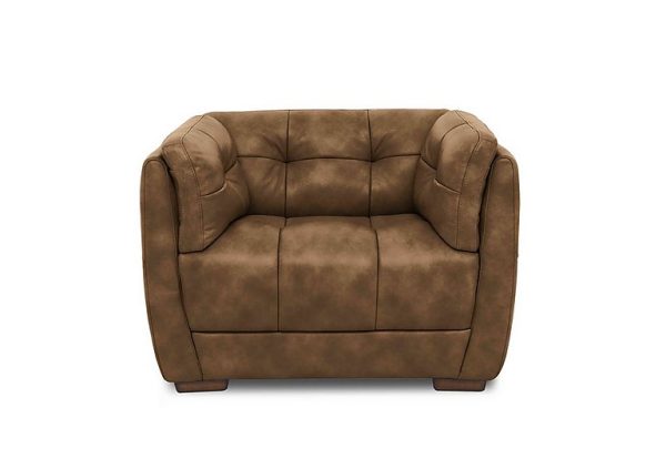 At The Helm  Cartier Leather Snuggler Chair with Walnut Feet | Bed Sava