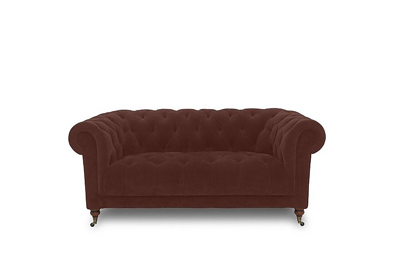 Columbus Fabric 2 Seater Sofa with Castors - Manhattan Burnt Sienna