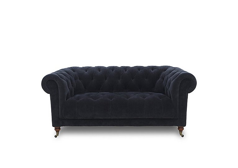 Columbus Fabric 2 Seater Sofa with Castors - Manhattan Indigo