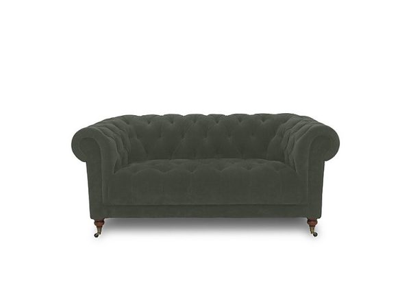 Columbus Fabric 2 Seater Sofa with Castors  Manhattan Pine | Bed Sava