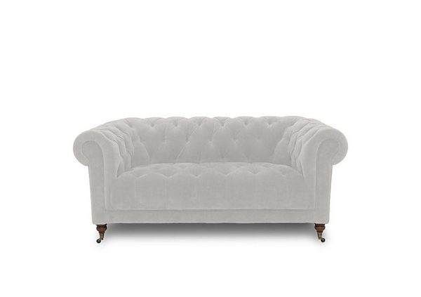 Columbus Fabric 2 Seater Sofa with Castors  Manhattan Stone | Bed Sava