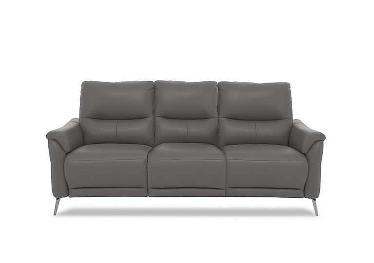 Daytona 3 Seater Leather Power Recliner Sofa with Bluetooth Speaker - Elephant