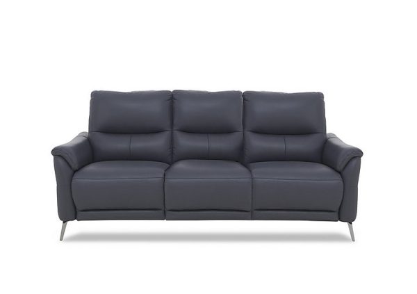 Daytona 3 Seater Leather Power Recliner Sofa with Bluetooth Speaker  Lavender Grey | Bed Sava