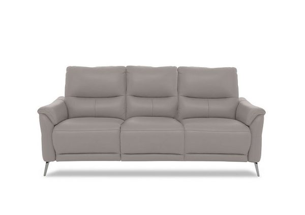Daytona 3 Seater Leather Power Recliner Sofa with Bluetooth Speaker  Lead Grey | Bed Sava