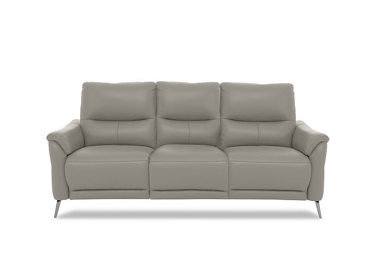 Daytona 3 Seater Leather Power Recliner Sofa with Bluetooth Speaker - New Grey