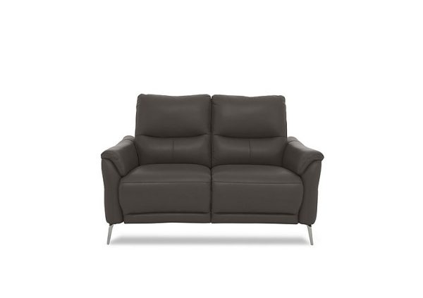 Daytona 2 Seater Leather Power Recliner Sofa with Bluetooth Speaker  Storm | Bed Sava