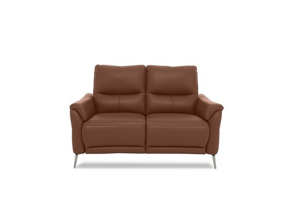 Daytona 2 Seater Leather Power Recliner Sofa with Bluetooth Speaker  Butterscotch | Bed Sava