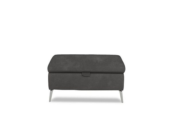 Daytona Fabric Storage Footstool  Dexter Shadow | Bed Sava