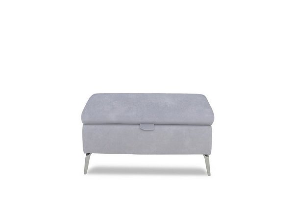 Daytona Fabric Storage Footstool  Dexter Smoke | Bed Sava