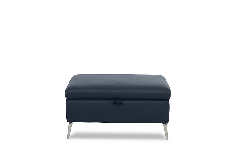 Daytona Leather Storage Footstool - Peacock