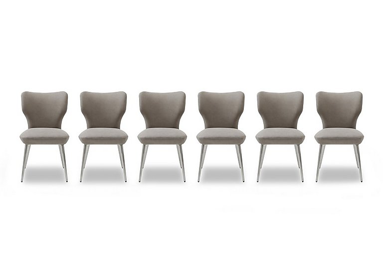 Elegante Set of 6 Dining Chairs - Taupe