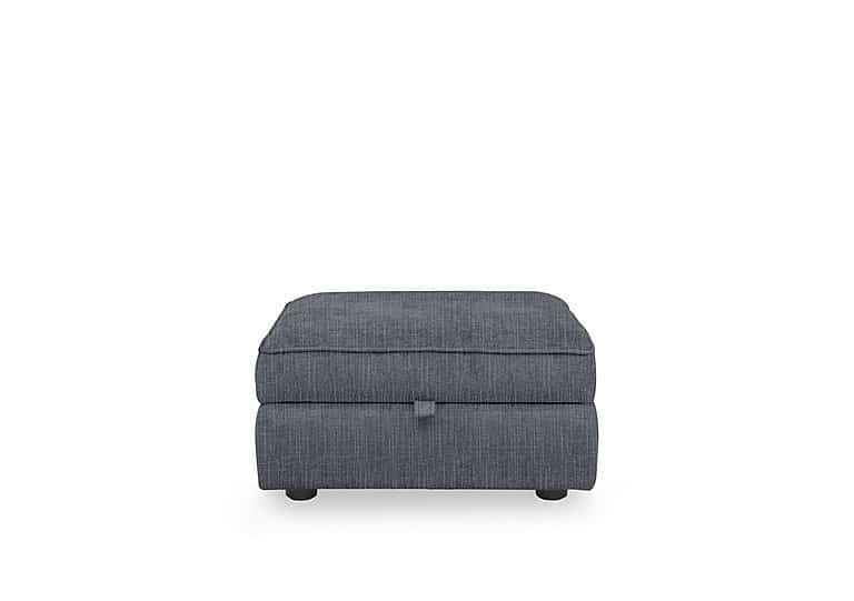 Hedingham Small Storage Footstool in Plain Fabric - Iron Bromley Chenille Plain