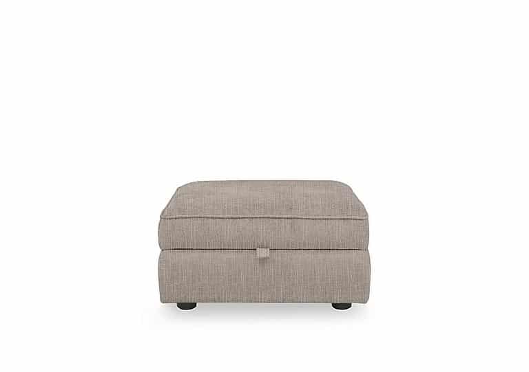 Hedingham Small Storage Footstool in Plain Fabric - Latte Bromley Chenille Plain