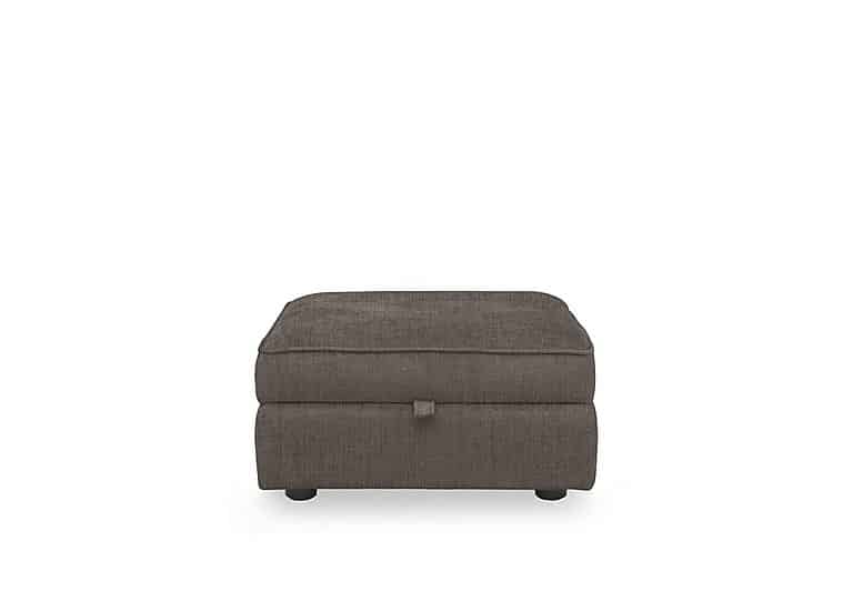 Hedingham Small Storage Footstool in Plain Fabric - Mink Thaxted Chenille Plain