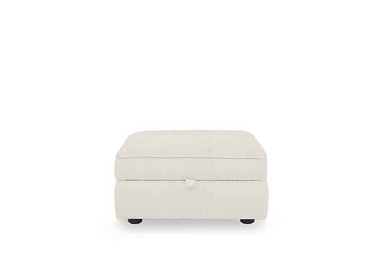 Hedingham Small Storage Footstool in Plain Fabric - Oatmeal Bromley Chenille Plain