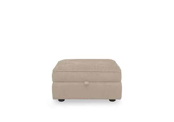Hedingham Small Storage Footstool in Plain Fabric  Sand Thaxted Chenille Plain | Bed Sava