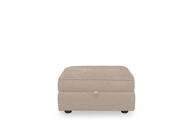 Hedingham Small Storage Footstool in Plain Fabric - Sand Thaxted Chenille Plain