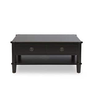 Laura Ashley  Henshaw 2 Drawer Coffee Table  Black Legs | Bed Sava
