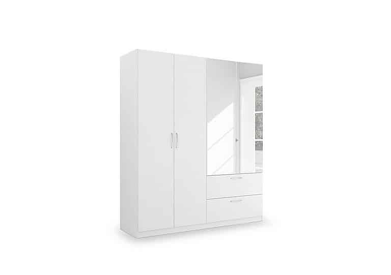 Rauch - Impulse 181cm 4 Door Combi Wardrobe with 2 Mirror Doors - Alpine White