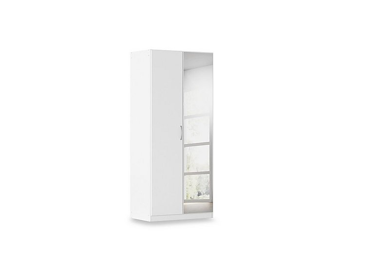 Rauch - Impulse 91cm 2 Door Décor Hinged Wardrobe with Mirror Door - Alpine White