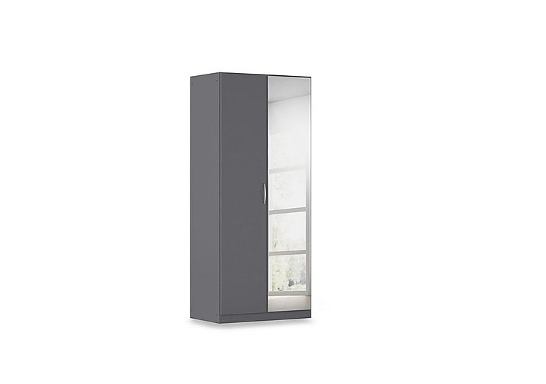 Rauch - Impulse 91cm 2 Door Décor Hinged Wardrobe with Mirror Door - Metallic Grey