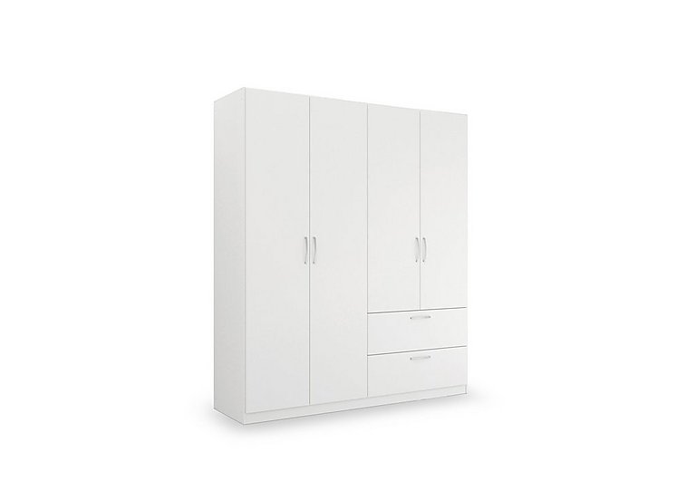 Rauch - Impulse 181cm 4 Door Combi Décor Wardrobe - Alpine White