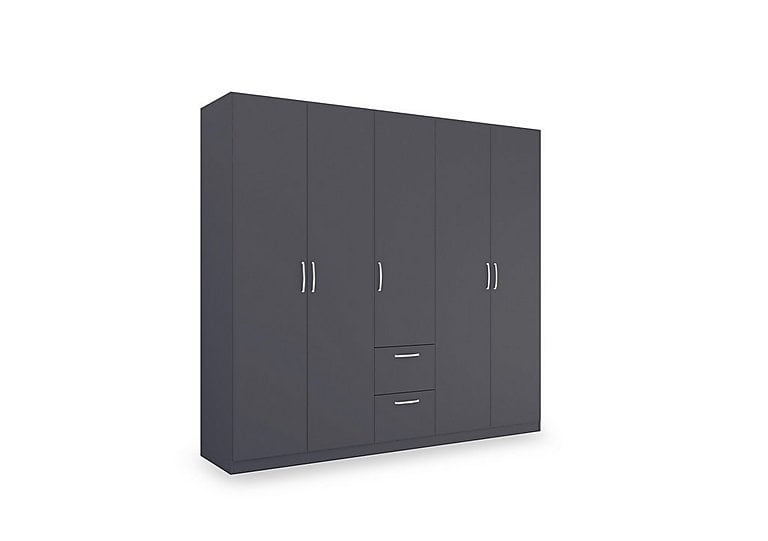 Rauch - Impulse 226cm 5 Door Combi Décor Wardrobe - Metallic Grey