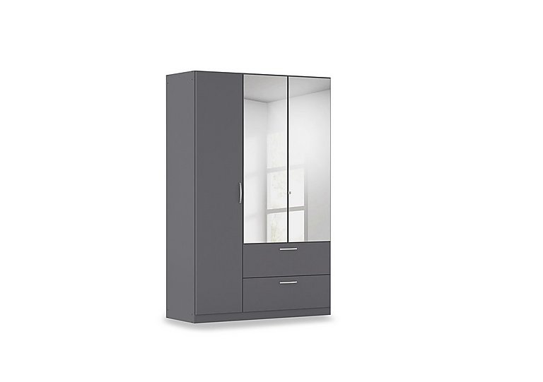 Rauch - Impulse 136cm 3 Door Combi Wardrobe with 2 Mirror Doors - Metallic Grey
