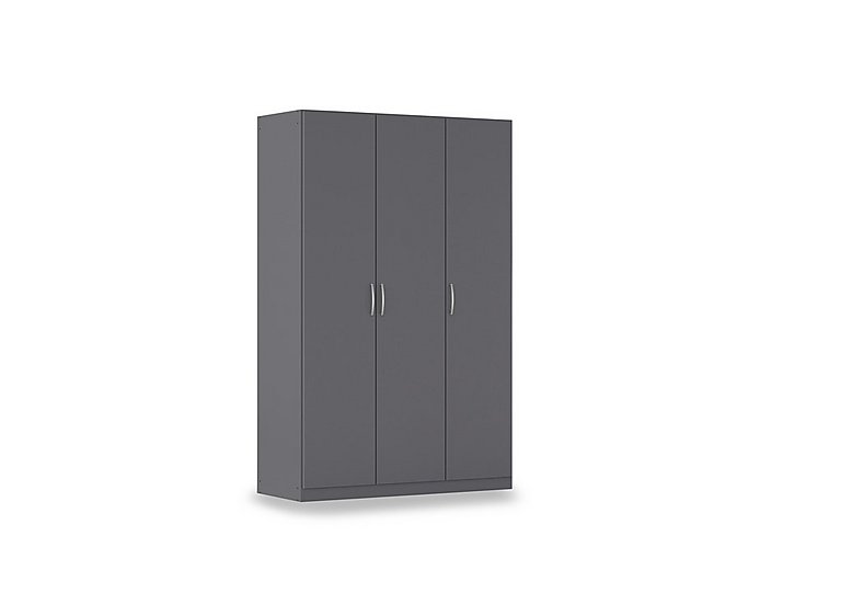 Rauch - Impulse 136cm 3 Door Décor Hinged Wardrobe - Metallic Grey