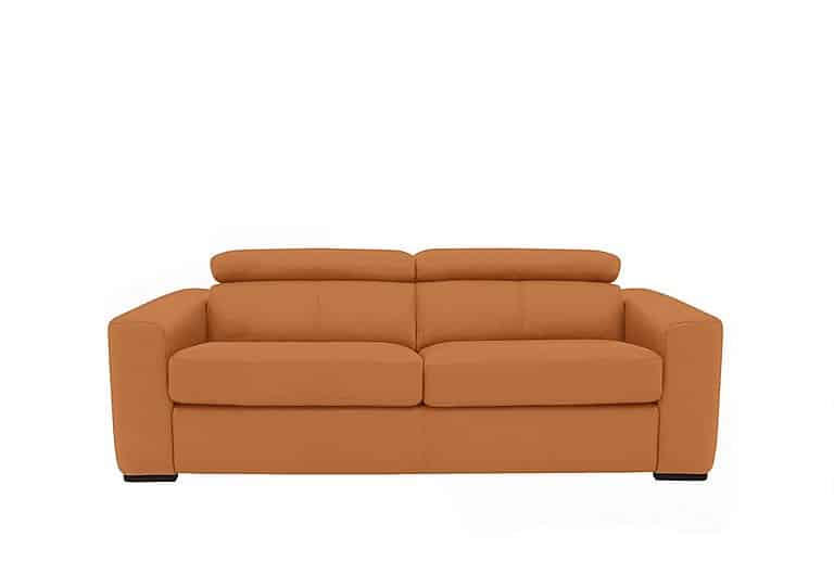 World of Leather - Infinity 3 Seater NC Leather Sofa Bed - NC Honey Yellow
