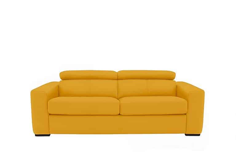 World of Leather - Infinity 3 Seater NC Leather Sofa Bed - Sunflower