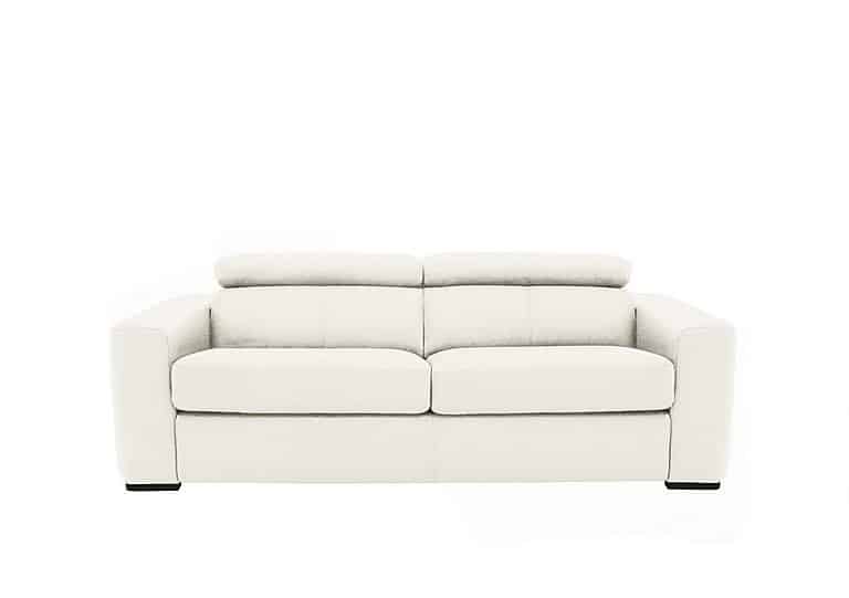 World of Leather - Infinity 3 Seater NC Leather Sofa Bed - NC Star White