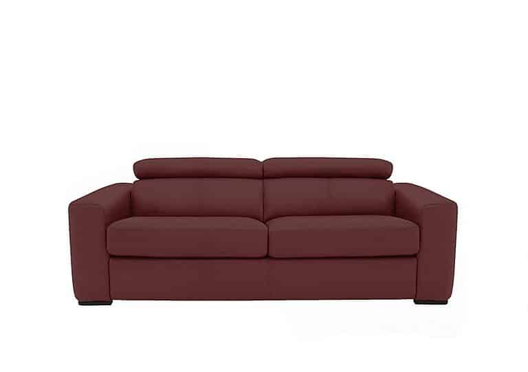 World of Leather - Infinity 3 Seater NC Leather Sofa Bed - NC Deep Red