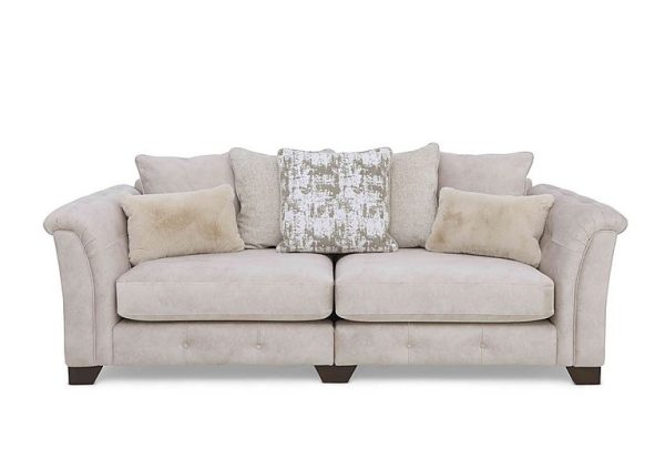 Oh So Glam Aura 4 Seater Scatter Back Split Frame Sofa  Enzo Cream | Bed Sava