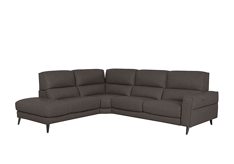 Axel Fabric Left Hand Facing Chaise End Power Recliner Sofa - Dark Grey