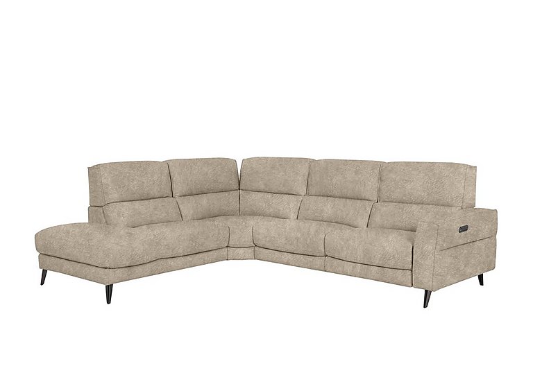 Axel Fabric Left Hand Facing Chaise End Power Recliner Sofa - Cream