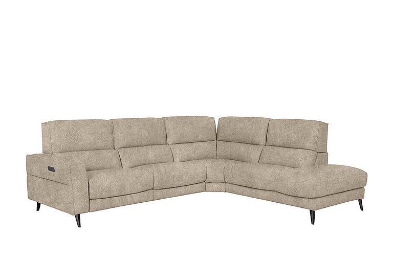 Axel Fabric Right Hand Facing Chaise End Power Recliner Sofa - Cream
