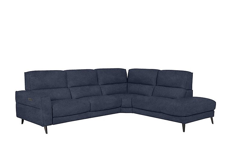 Axel Fabric Right Hand Facing Chaise End Power Recliner Sofa - R23 Blue