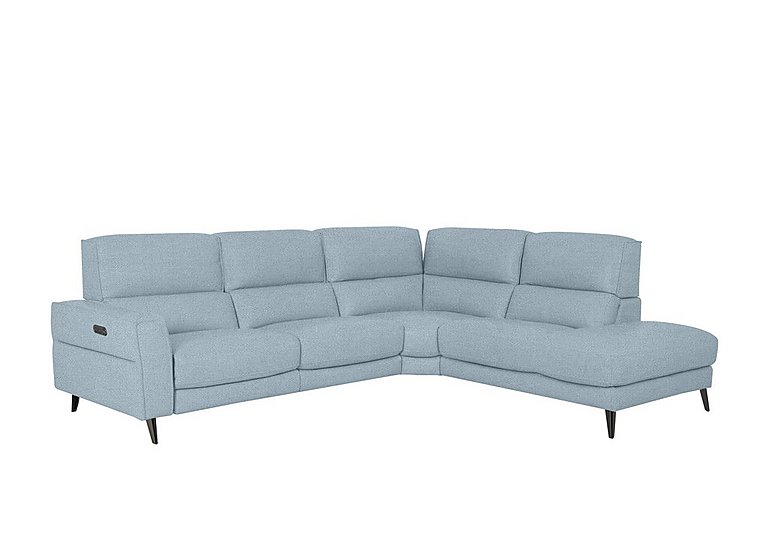 Axel Fabric Right Hand Facing Chaise End Power Recliner Sofa - Baby Blue