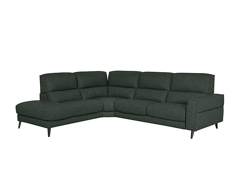 Axel Fabric Left Hand Facing Chaise End Sofa - Moss Green