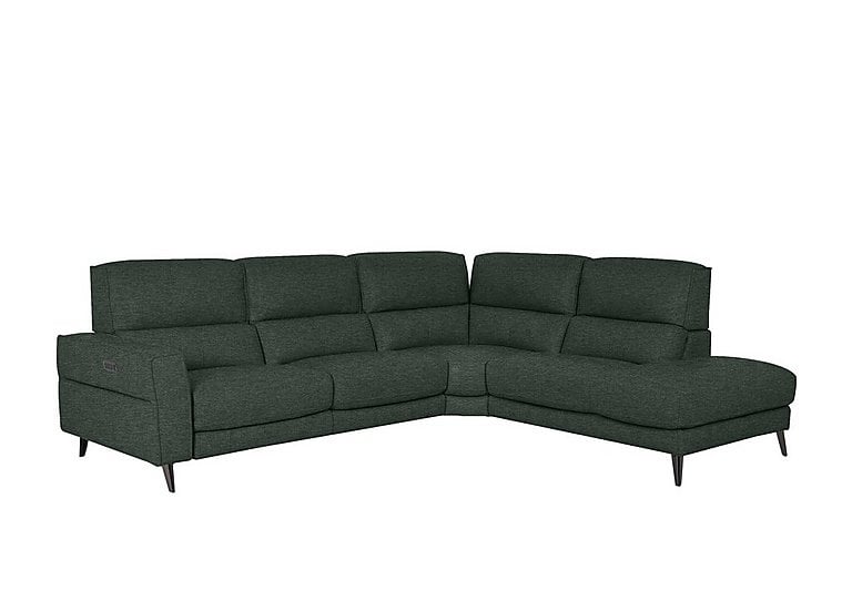Axel Fabric Right Hand Facing Chaise End Power Recliner Sofa - Moss Green