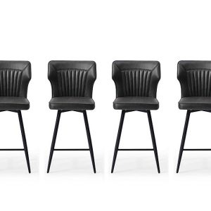 Aydin Set of 4 Swivel Bar Stools  Dark Grey | Bed Sava