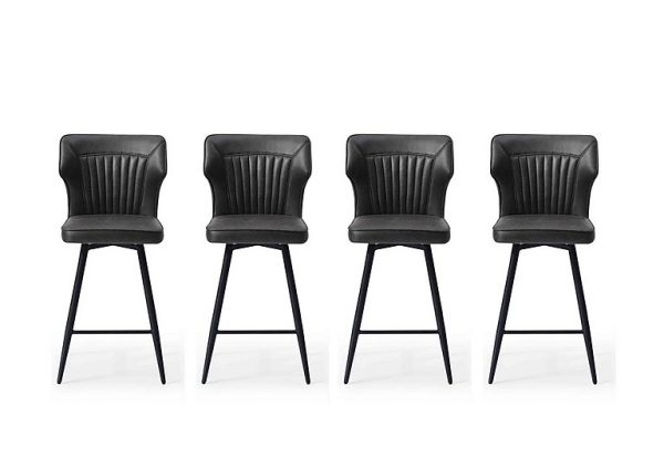 Aydin Set of 4 Swivel Bar Stools  Dark Grey | Bed Sava