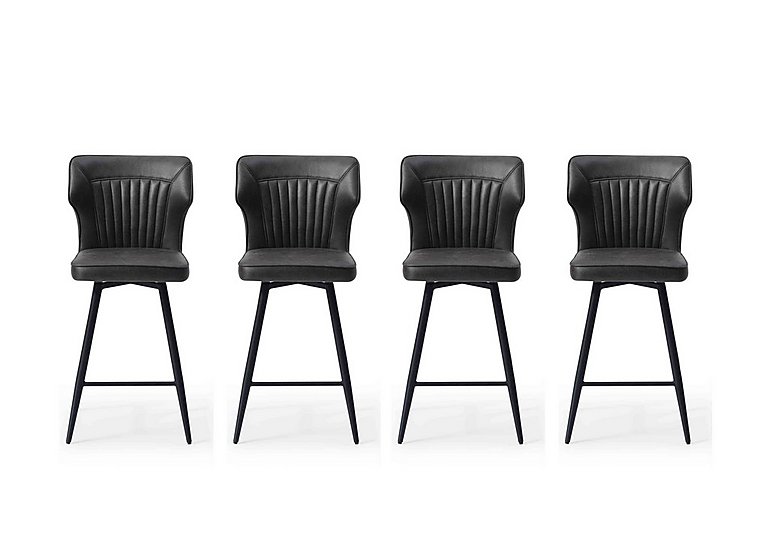 Aydin Set of 4 Swivel Bar Stools - Dark Grey