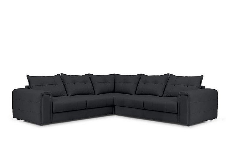 Boutique Goliath Large Leather Corner Sofa with Storage Drawers - Lavender Grey