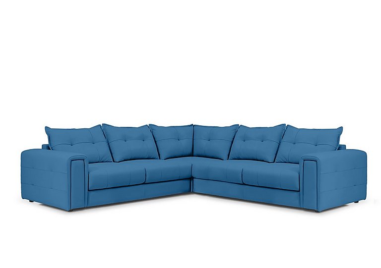 Boutique Goliath Large Leather Corner Sofa with Storage Drawers - Aegean