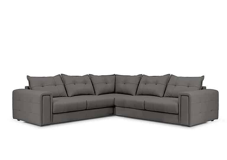 Boutique Goliath Large Leather Corner Sofa with Storage Drawers - Elephant