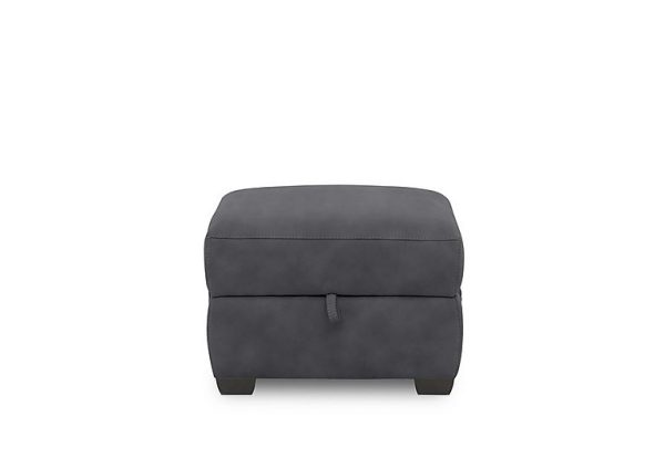 Brescia Fabric Storage Footstool  Charcoal | Bed Sava