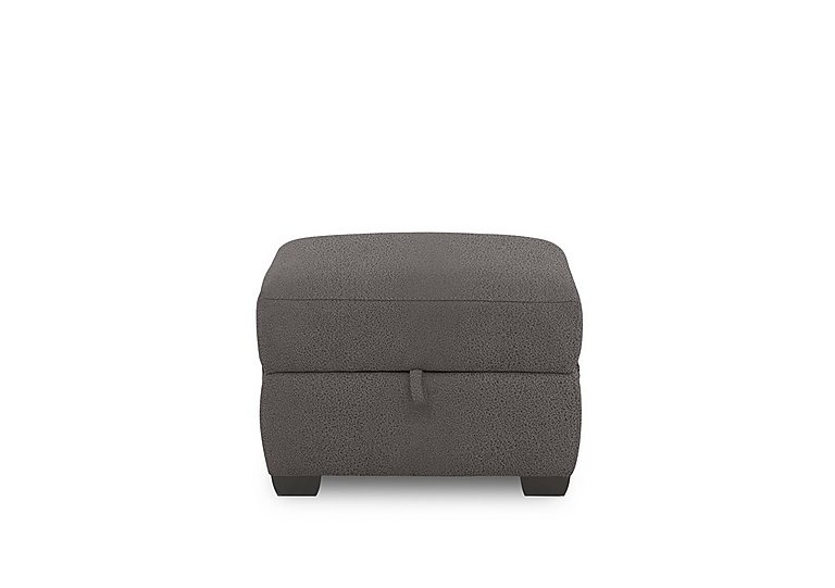 Brescia Fabric Storage Footstool - Dark Grey